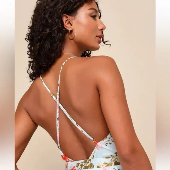 Lulus Still The One Sage Green Floral Print Satin Maxi Dress! Brand new! - Picture 6 of 11